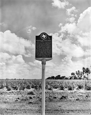 Primary view of object titled '[Santa Maria Ranch, (North elevation, Historical marker)]'.