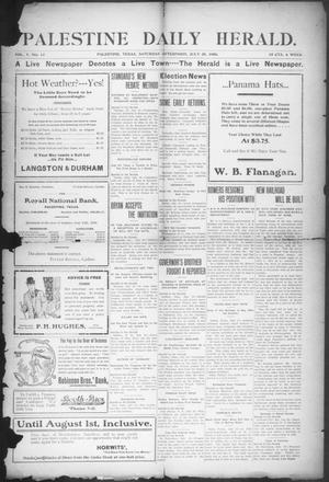 Palestine Daily Herald (Palestine, Tex), Vol. 5, No. 13, Ed. 1, Saturday, July 28, 1906
