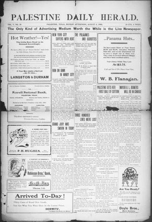 Palestine Daily Herald (Palestine, Tex), Vol. 5, No. 20, Ed. 1, Monday, August 6, 1906