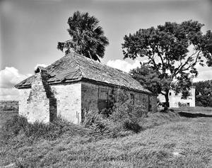 Primary view of object titled '[Brulay Plantation, (Northeast oblique, Building #5, Chimney construction)]'.