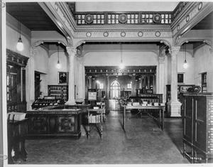 Primary view of object titled '[Julia Ideson Building, (Circulation desk)]'.