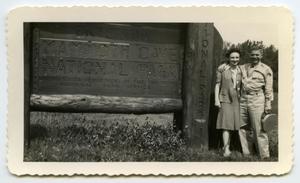 [Photograph of a Couple at The Mammoth Cave National Park Sign]