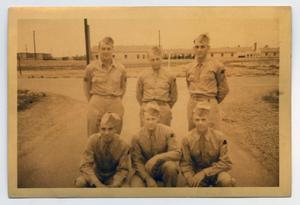 [Photograph of Six Soldiers near Camp]