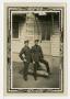 Photograph: [Two Uniformed Soldiers on Steps]