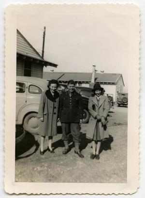 [Photograph of a Soldier and Two Ladies]