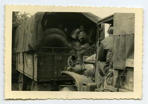 [Photograph of Soldiers Playing Music in Truck]