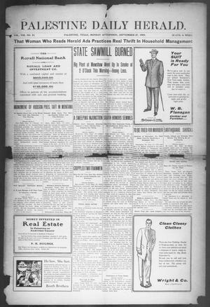 Palestine Daily Herald (Palestine, Tex), Vol. 8, No. 51, Ed. 1, Monday, September 27, 1909