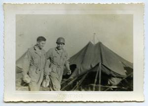 [Photograph of Two Soldiers at Camp]