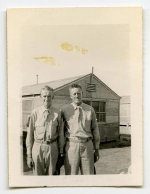 [Photograph of Harold Wells and Friend in Encampment]