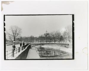 Primary view of object titled '[Photograph of a Pedestrian Bridge Covered with Snow]'.