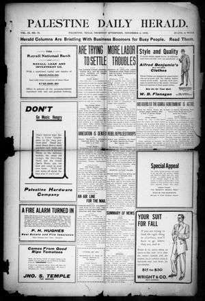 Palestine Daily Herald (Palestine, Tex), Vol. 9, No. 75, Ed. 1, Thursday, November 3, 1910