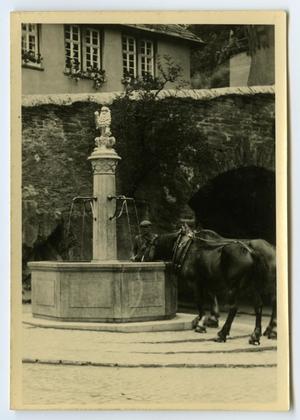 [A Team of Horses Drinking from a Fountain]