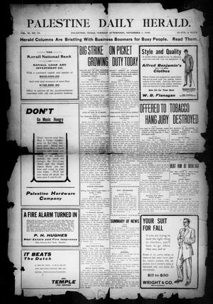Palestine Daily Herald (Palestine, Tex), Vol. 9, No. 73, Ed. 1, Tuesday, November 1, 1910
