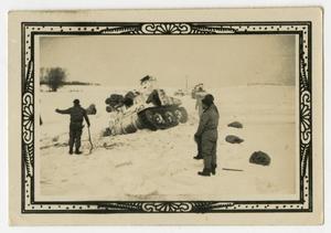 [Five Men and Three Tanks in Snow]