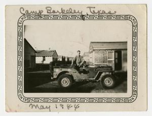 [Man on Jeep in Camp Berkeley]