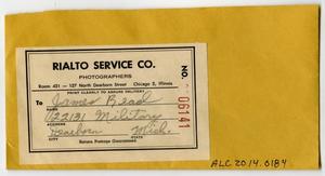 Primary view of object titled '[Rialto Service Co. Envelope]'.