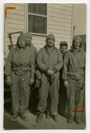 Primary view of object titled '[Five Soldiers Standing for a Picture]'.