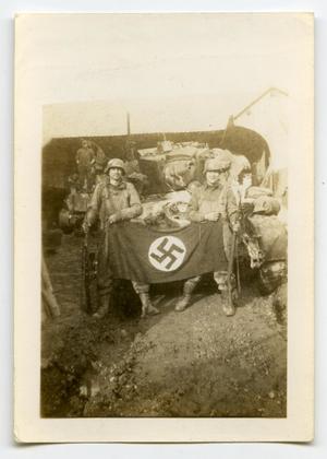 [Two Soldiers Holding a Nazi Flag]