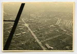 [Aerial Photograph of War-Damaged Town]
