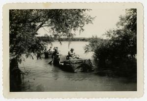 Primary view of object titled '[Floating Two Jeeps on Lake Abilene]'.
