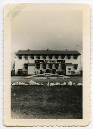 [Photograph of 12th Armored Division Headquarters, Camp Barkley]