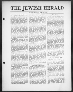 Primary view of object titled 'The Jewish Herald (Houston, Tex.), Vol. 2, No. 37, Ed. 1, Thursday, May 26, 1910'.