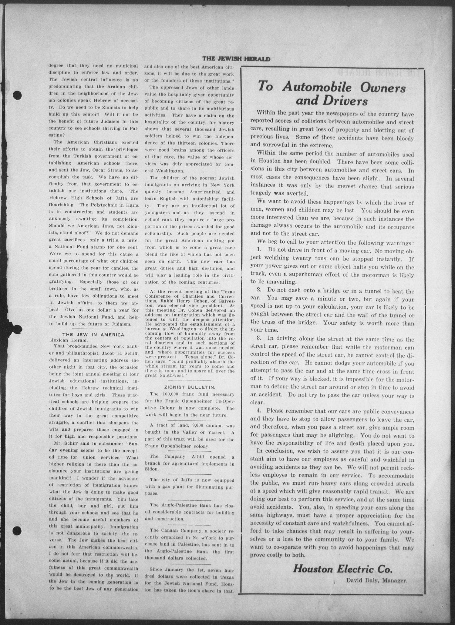 The Jewish Herald (Houston, Tex.), Vol. 3, No. 21, Ed. 1, Thursday, February 9, 1911
                                                
                                                    [Sequence #]: 3 of 8
                                                