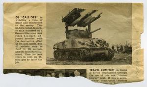 Primary view of object titled '[Newspaper Clipping: GI "Calliope"]'.