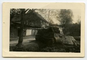 Primary view of object titled '[A Disabled German Tank]'.