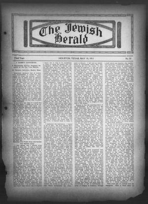 The Jewish Herald (Houston, Tex.), Vol. 3, No. 35, Ed. 1, Thursday, May 18, 1911
