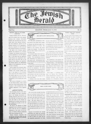 The Jewish Herald (Houston, Tex.), Vol. 3, No. 43, Ed. 1, Thursday, July 13, 1911