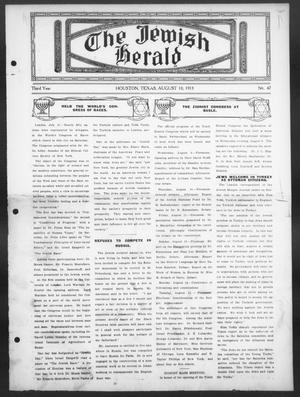 The Jewish Herald (Houston, Tex.), Vol. 3, No. 47, Ed. 1, Thursday, August 10, 1911