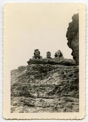 [Photograph of Linda Aten, Woodrow Aten and Ginny Hoyt near Lake Abilene]