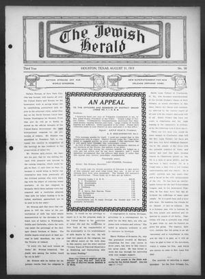 The Jewish Herald (Houston, Tex.), Vol. 3, No. 50, Ed. 1, Thursday, August 31, 1911