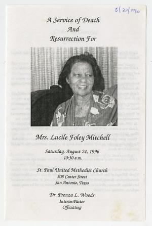 [Funeral Program for Lucile Foley Mitchell, August 24, 1996]