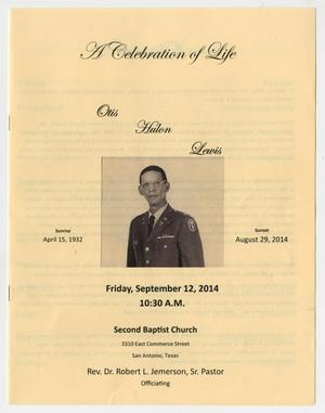 Primary view of object titled '[Funeral Program for Ottis Hulon Lewis, September 12, 2014]'.