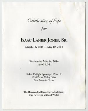 [Funeral Program for Isaac Lanier Jones, Sr., May 14, 2015]