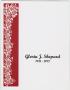Pamphlet: [Funeral Program for Gloria J. Shepard, June 2, 2012]