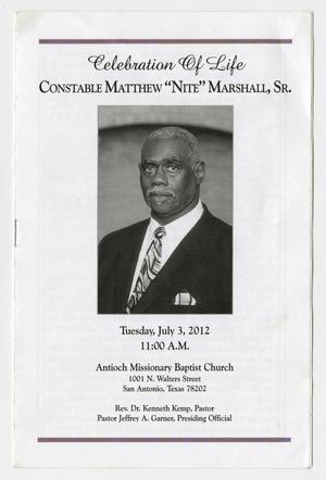 [Funeral Program for Matthew Marshall, Sr., July 3, 2012]