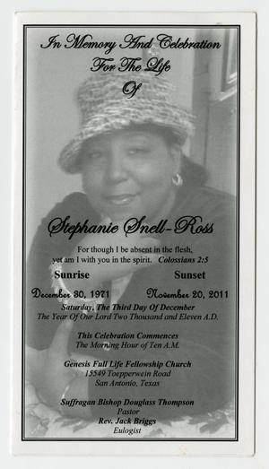 [Funeral Program for Stephanie Snell-Ross, December 3, 2011]