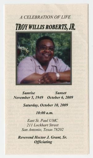 [Funeral Program for Troy Willis Roberts, Jr., October 10, 2009]