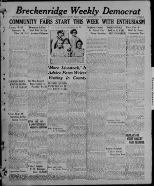 Primary view of object titled 'Breckenridge Weekly Democrat (Breckenridge, Tex), No. 5, Ed. 1, Friday, September 10, 1926'.