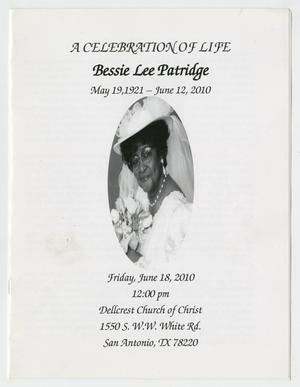 [Funeral Program for Bessie Lee Patridge, June 18, 2010]