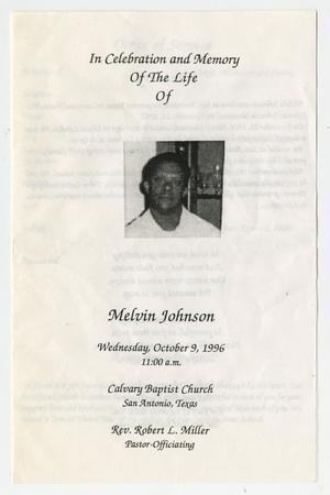 [Funeral Program for Melvin Johnson, October 9, 1996]