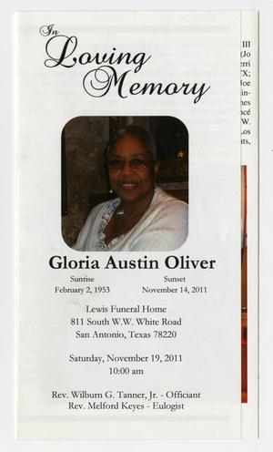 [Funeral Program for Gloria Austin Oliver, November 19, 2011]