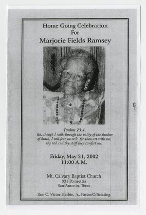 [Funeral Program for Marjorie Fields Ramsey, May 31, 2002]