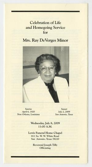 [Funeral Program for Ray DeVerges Minor, July 8, 2009]