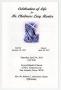 Primary view of [Funeral Program for Chalmers Levy Hunter, April 14, 2012]