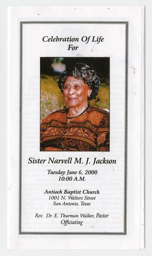 [Funeral Program for Sister Narvell M.J. Jackson, June 6, 2000]