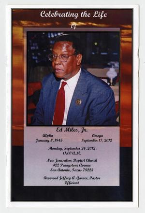 Primary view of object titled '[Funeral Program for Ed Miles, Jr., September 24, 2012]'.